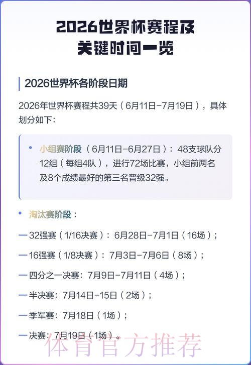 2026世界杯每日赛程详细安排完整安排实时查看 2026世界杯每日赛程详细安排完整安排实时查看